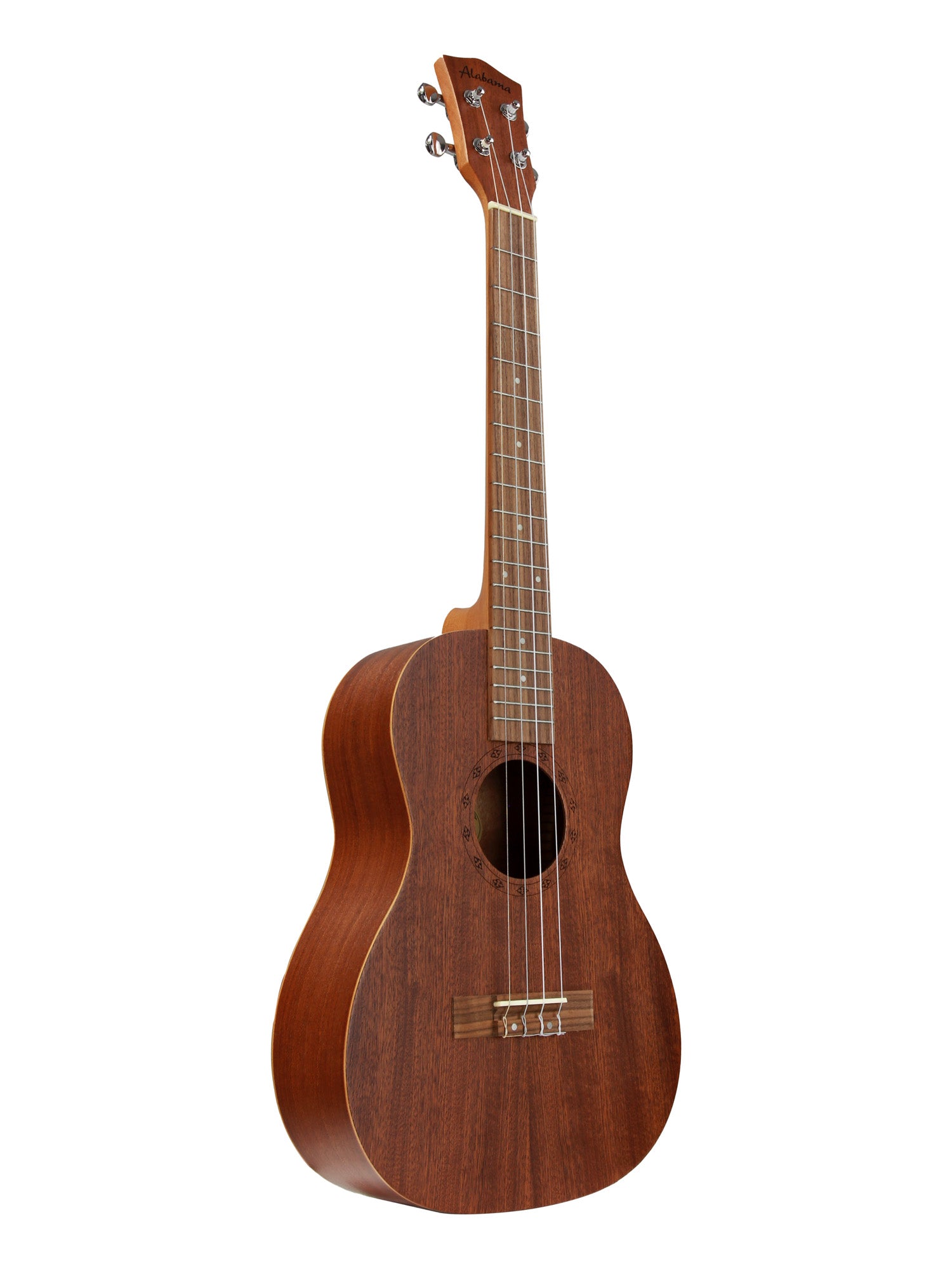 Ukulélé Baryton, table sapele, fond & éclisses sapele, rosace gravée, touche & chevalet noyer, avec housse, naturel