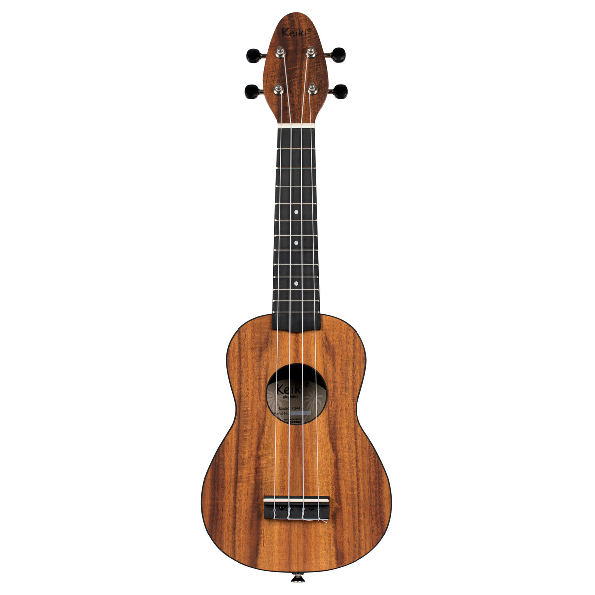 K3-ACA, pack ukulélé Soprano, table acacia, corps ABS, manche okoumé, 12 frettes, accessoires