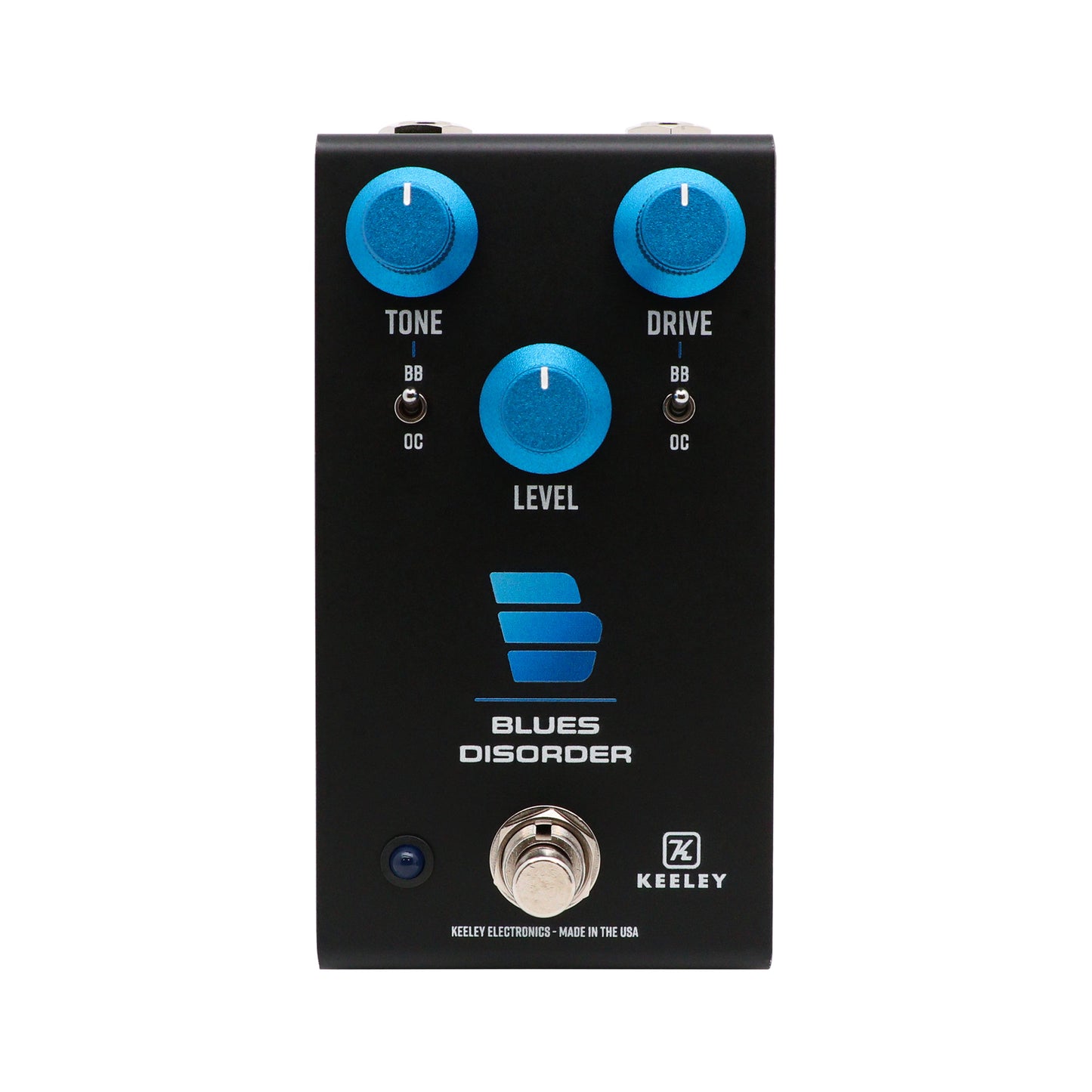 Pédale BLUES DISORDER, overdrive et distortion basée sur deux pédales légendaires, 100% analogique, noir et bleu