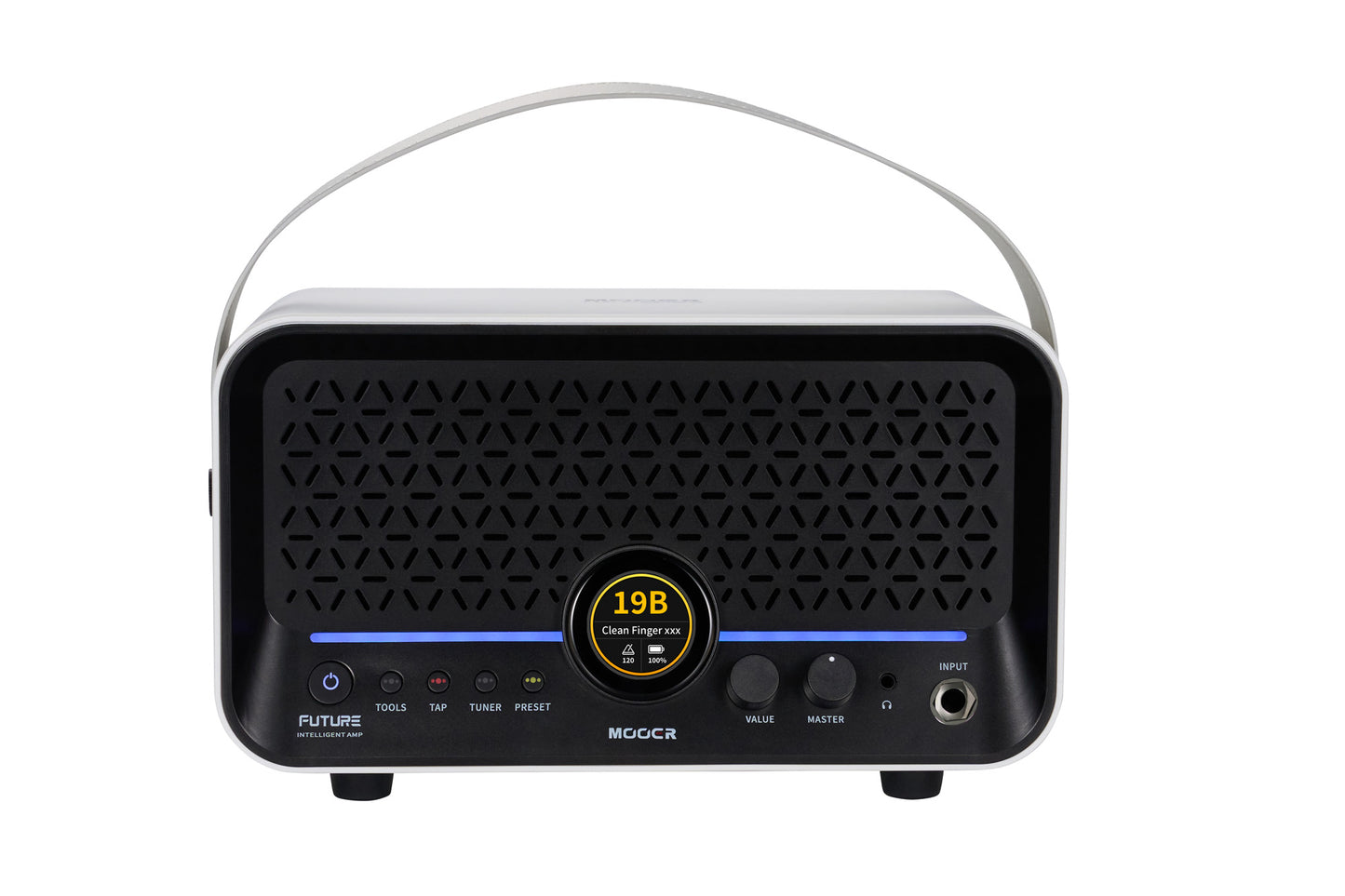Ampli F15i Li, 15W, écran tactile, 55 modélisations d'amplis, 69 effets, batterie rechargeable, Bluetooth, USB-C, blanc