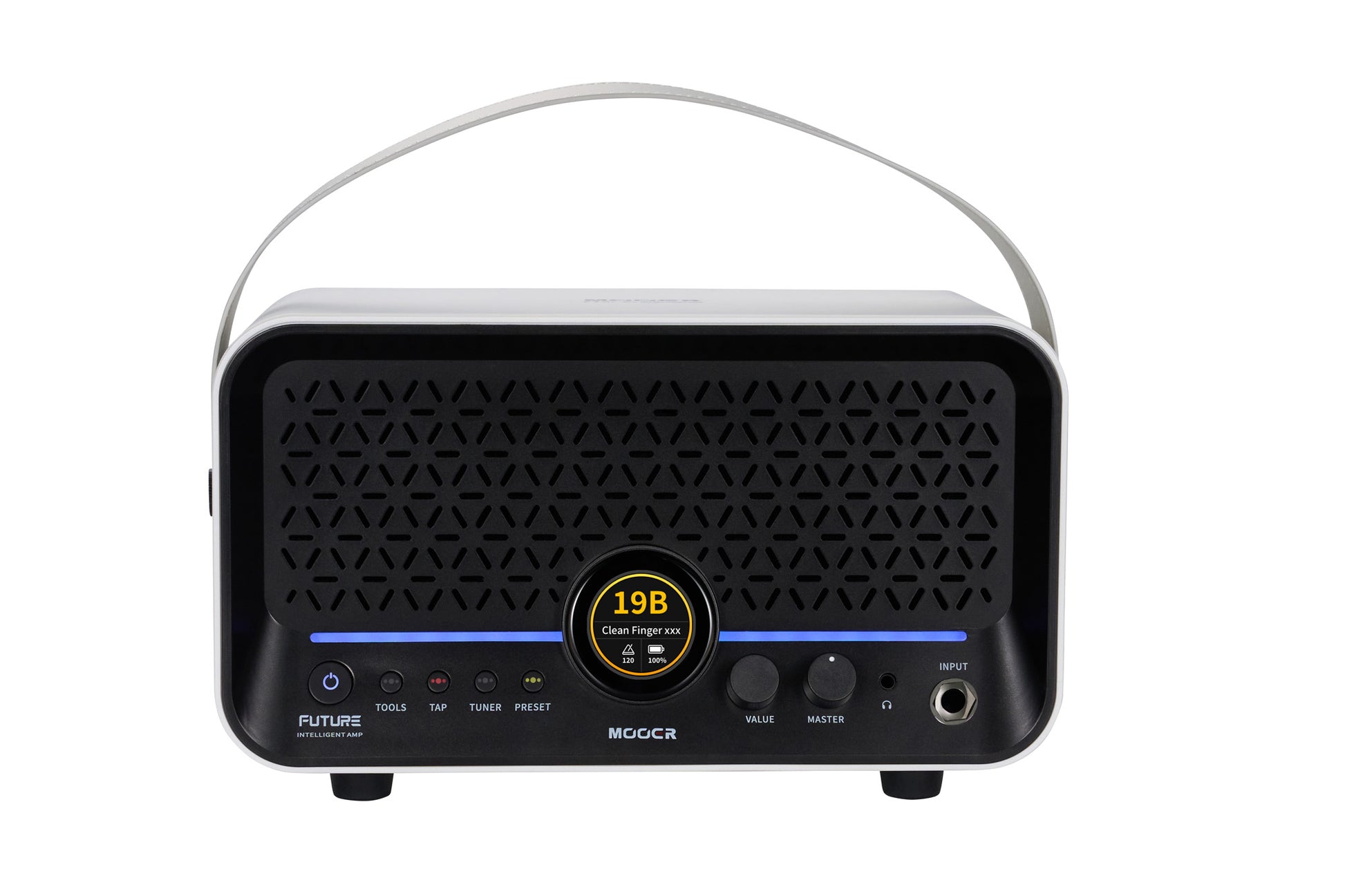 Ampli F15i Li, 15W, écran tactile, 55 modélisations d'amplis, 69 effets, batterie rechargeable, Bluetooth, USB-C, blanc