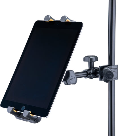 Support pour tablette et smartphone 6.1" à 13", attache pour table et pieds ronds ou carrés jusqu'à 3 cm d'épaisseur, noir