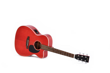 Modèle 000C-10E-TRD, Forme 000 pan coupé, table épicéa Sitka, fond & éclisses acajou, manche acajou, EQ Sigma, rouge satiné