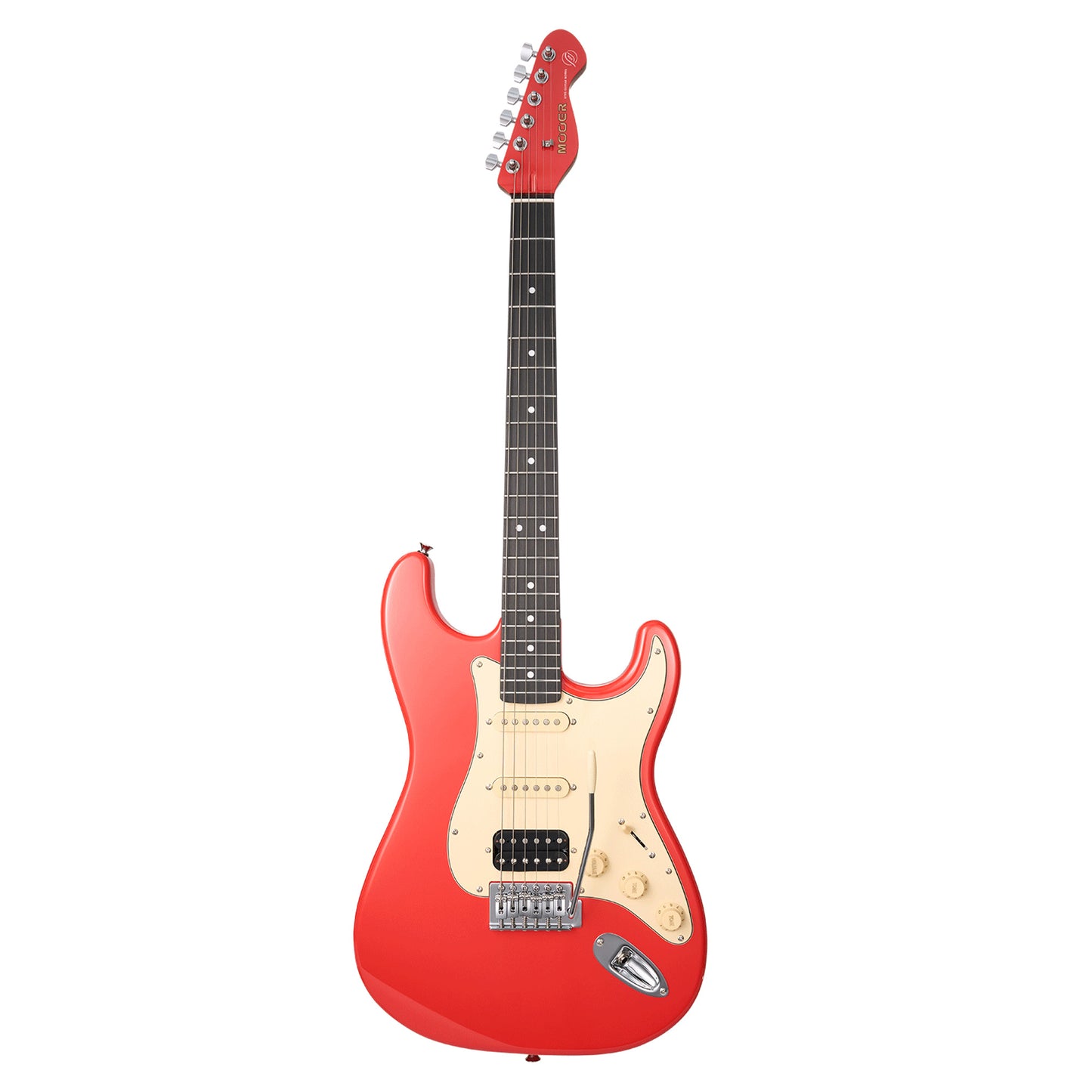 MOOER MSC10 ELITE, corps peuplier, manche érable torréfié satiné, touche ébène tech, rouge, avec housse