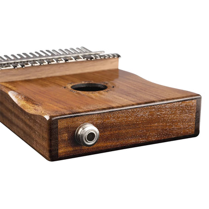 OKB1E, kalimba Ortega, série Lizard, 17 notes en DO majeur, acacia massif, électronique passive, étui, naturel brillant