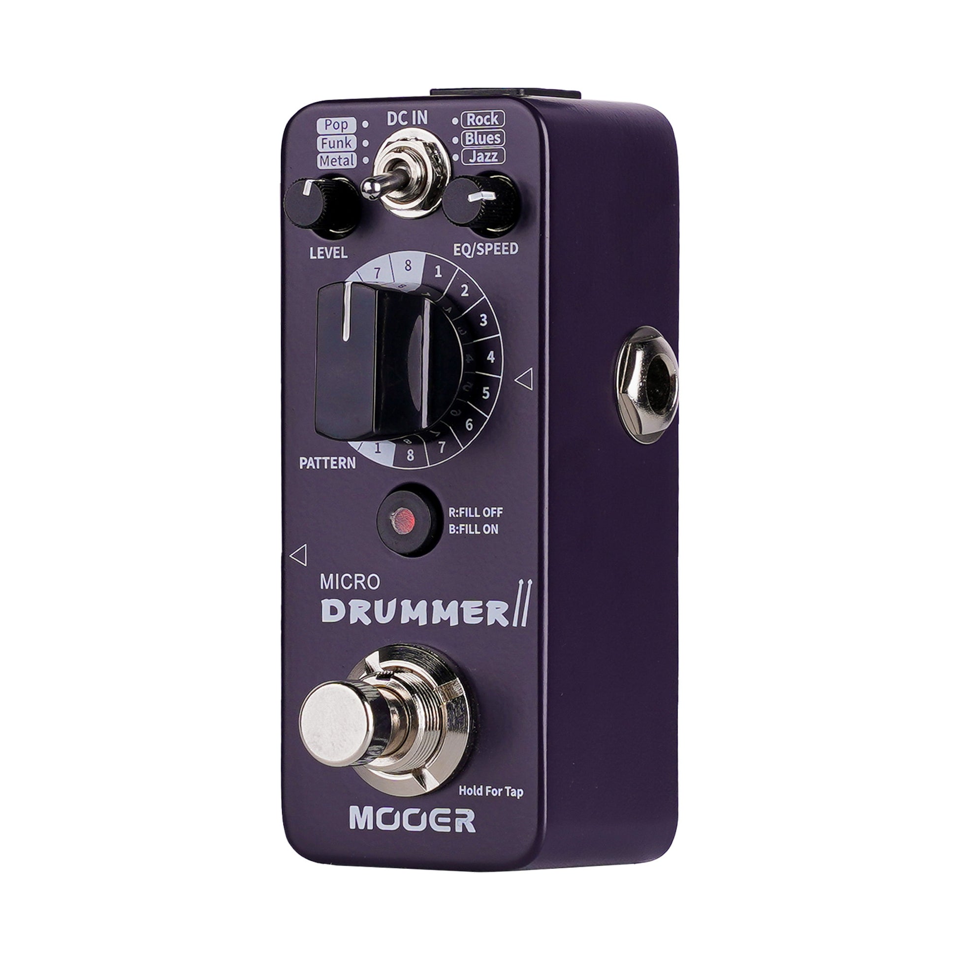 Pédale MICRO DRUMMER II, boite à rythmes numérique, 8 types de patterns dans 6 styles différents, 48 grooves au total, violet