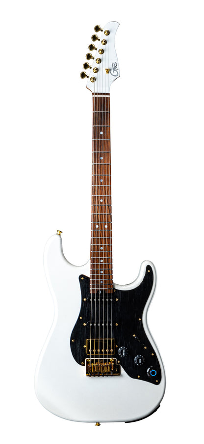 GTRS S900, corps tilleul, manche érable torréfié, touche palissandre, micros et processeur GTRS, pearl white