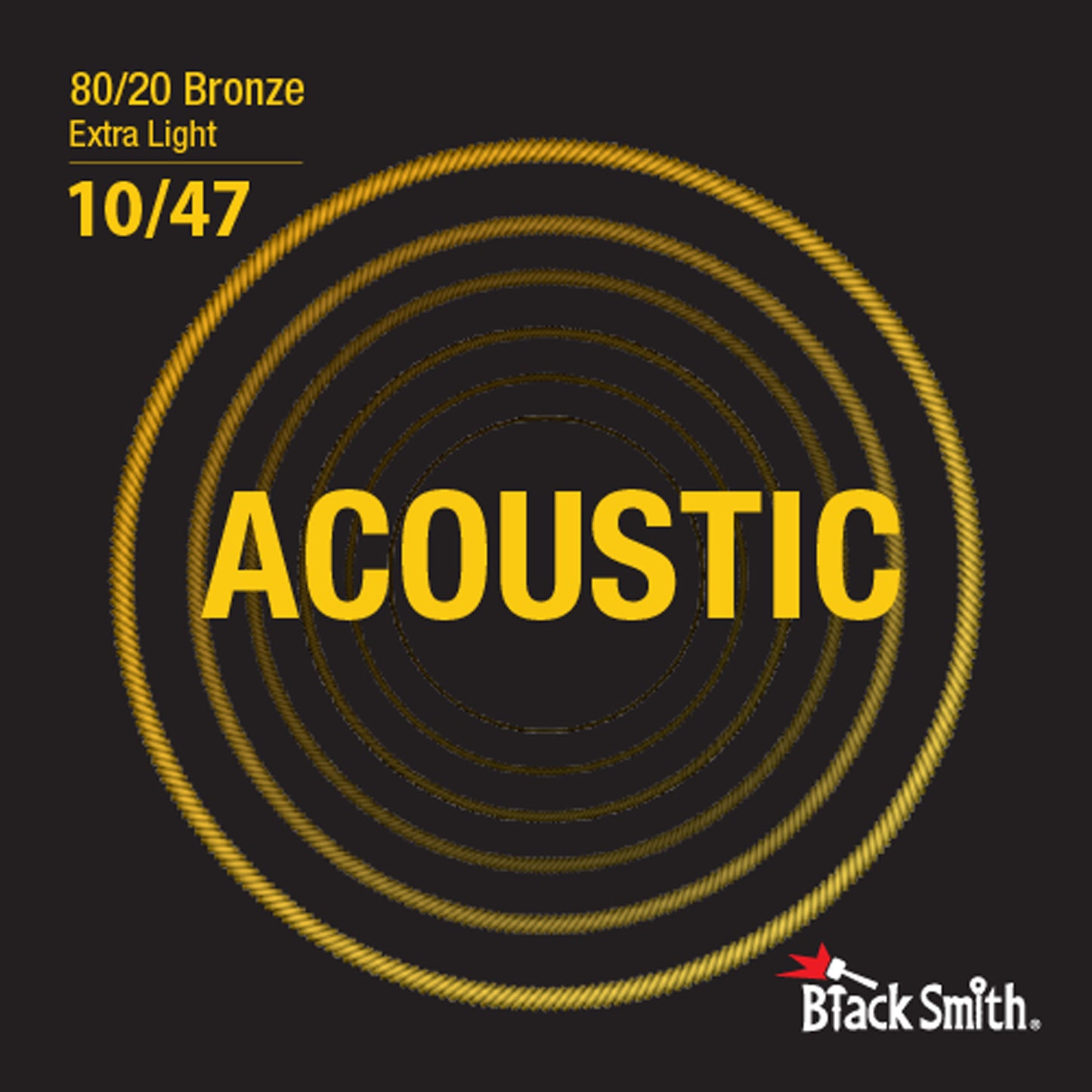 Jeu de cordes"Extra Light" pour guitare acoustique (10-14-23-30-39-47), bronze 80/20