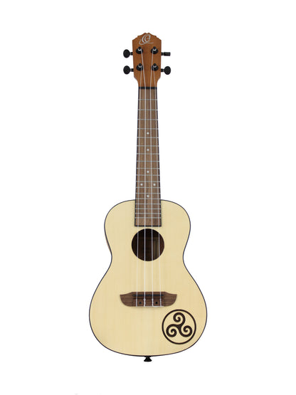 RFEU-3, exclu France, modèle Concert, table épicéa motif Triskell, fond & éclisses sapele, manche acajou, naturel satiné
