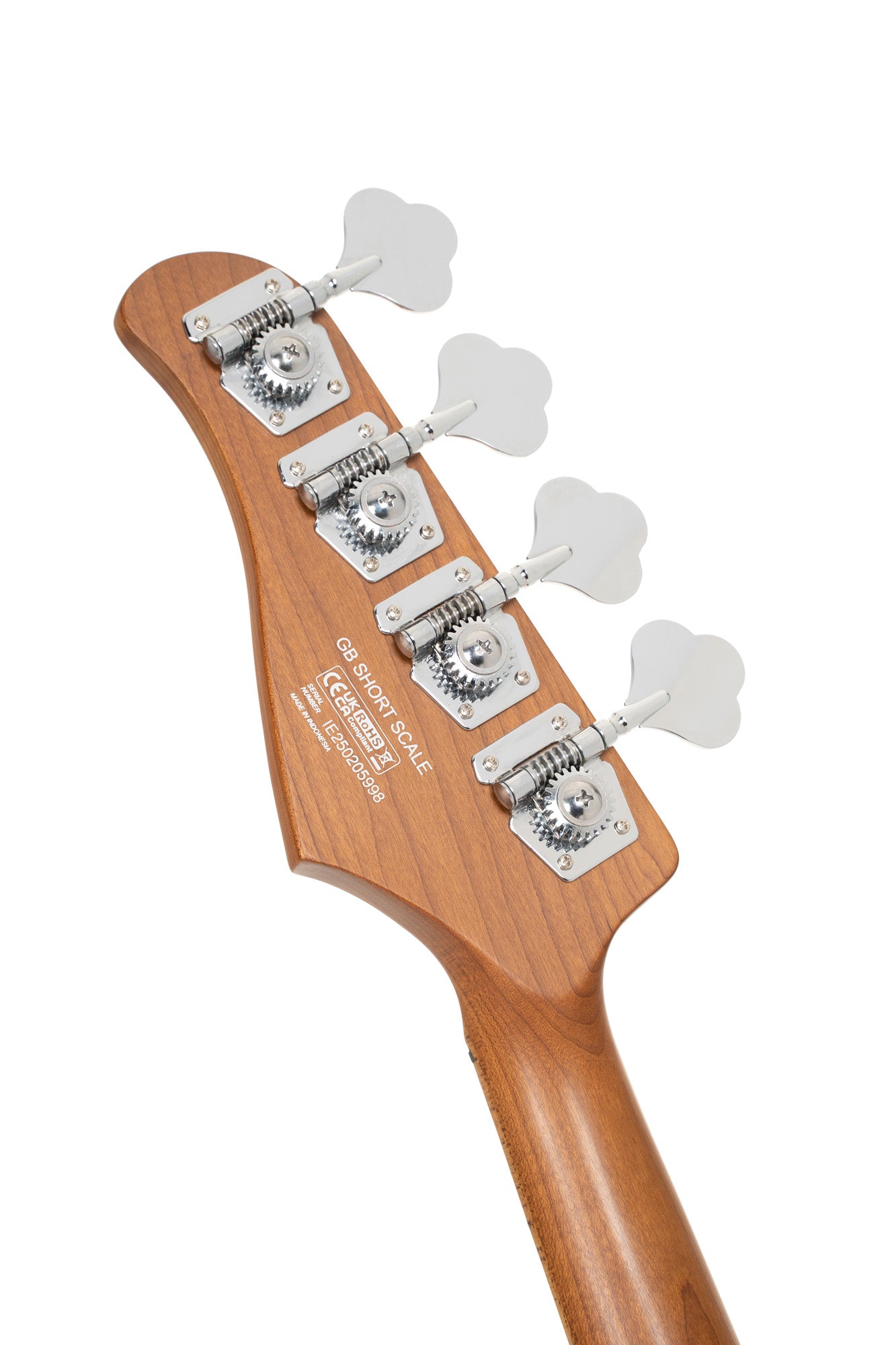 GB-SC4, basse short scale 4 cordes, corps peuplier, humbucker Cort Powersound, préampli Markbass MB-1, fandago purple