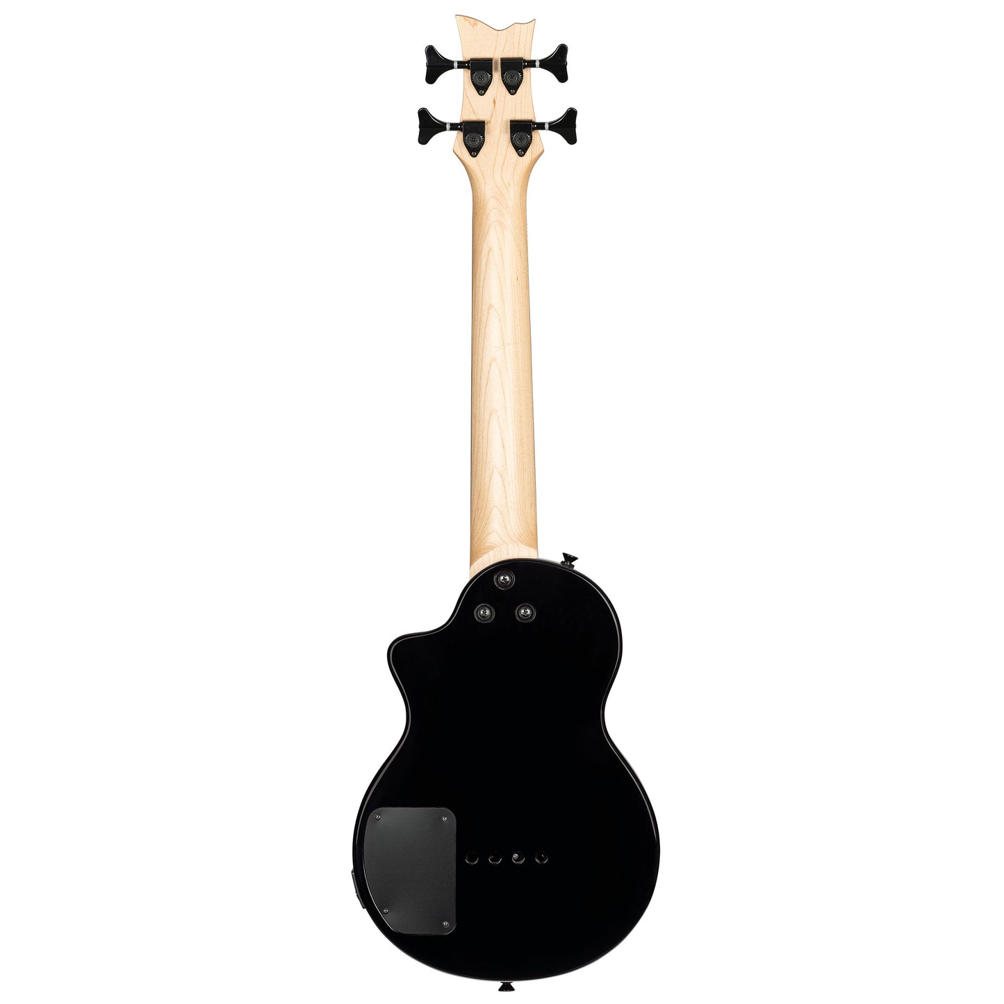 NEO-BS-TGB, modèle Ukebass, pan coupé, EQ MagusExpress, table érable flammé, corps okoumé, manche érable, housse, gris