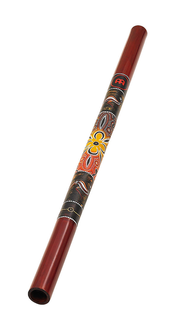 Didgeridoo bambou 120 cm, accord en Mi, rouge avec motifs