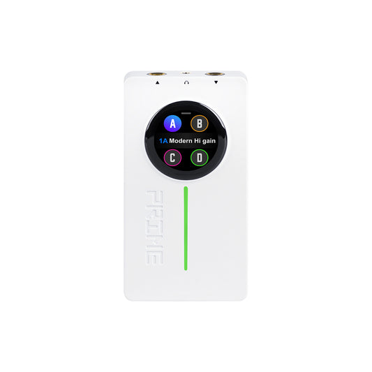 Interface PRIME P2, pour guitare électrique, écran tactile, technologie MNRS de modélisation d'amplis et d'effets, blanc