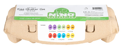 12 oeufs shaker son doux NINO couleurs + boîte de rangement/présentation