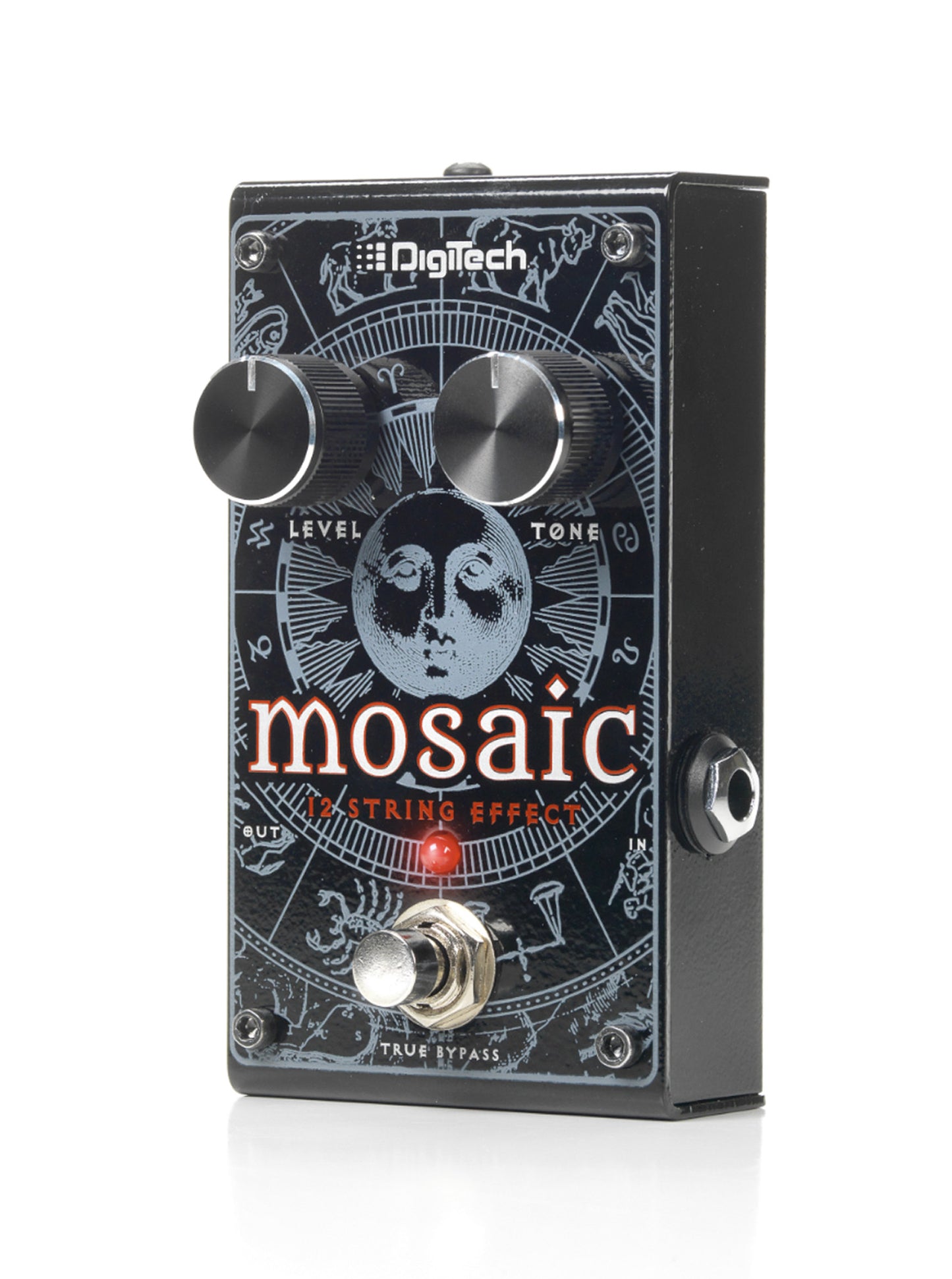 Pédale MOSAIC, pitch shifter polyphonique pour guitare, permet de créer le son d'une 12 cordes à partir d'une 6 cordes, noir