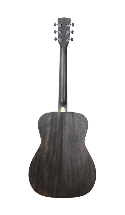 AF550, forme Concert, table épicéa, fond & éclisses acajou, manche acajou, touche & chevalet merbau, noir dégradé pores ouverts