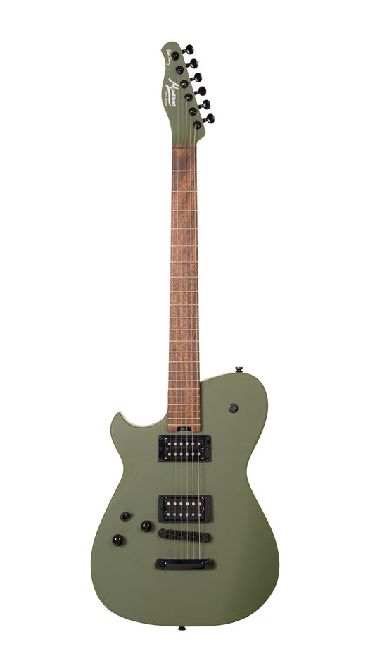 MBM-2HG-B, signature Matt Bellamy, corps tilleul, manche érable, micros,"Kill" bouton, gaucher, vert olive satiné