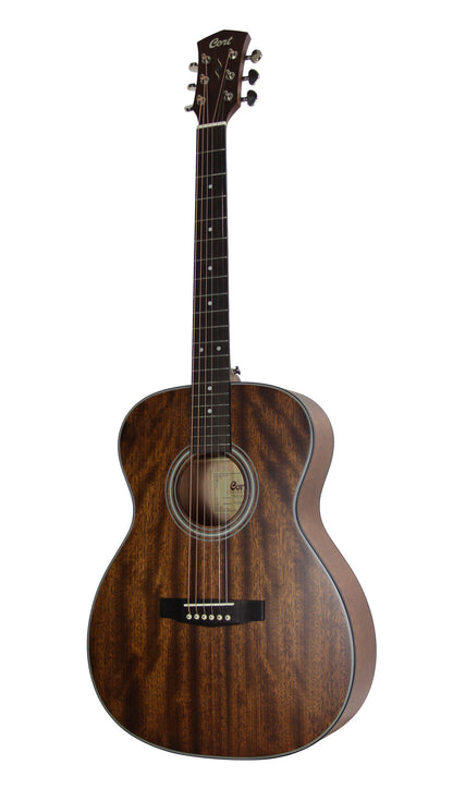 PURE-O Mahogany, forme OM, table acajou massif, f/e acajou massif, housse, naturel satiné