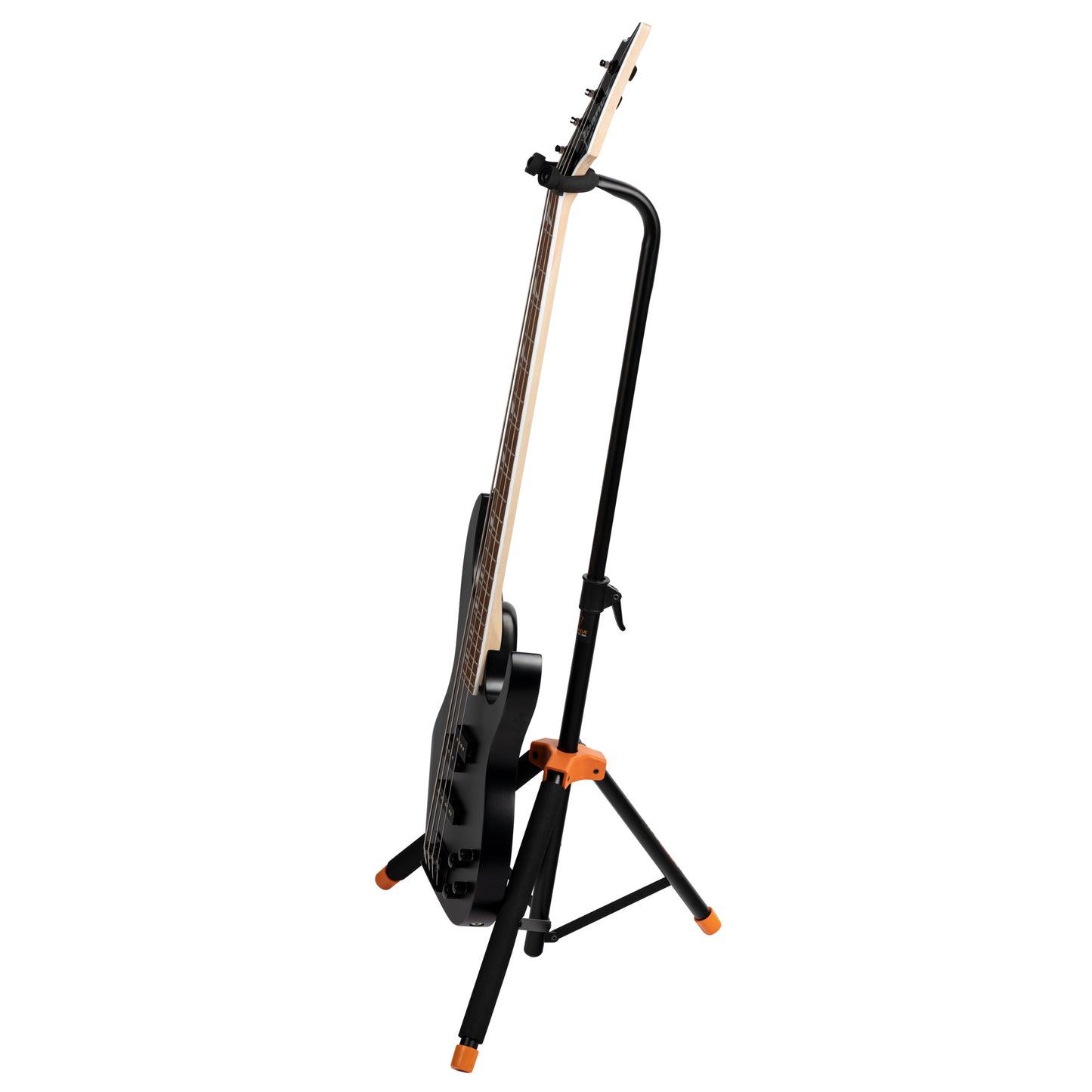 Support pour guitares, solide et léger, repliable, étriers avec revêtement néoprène, noir et orange