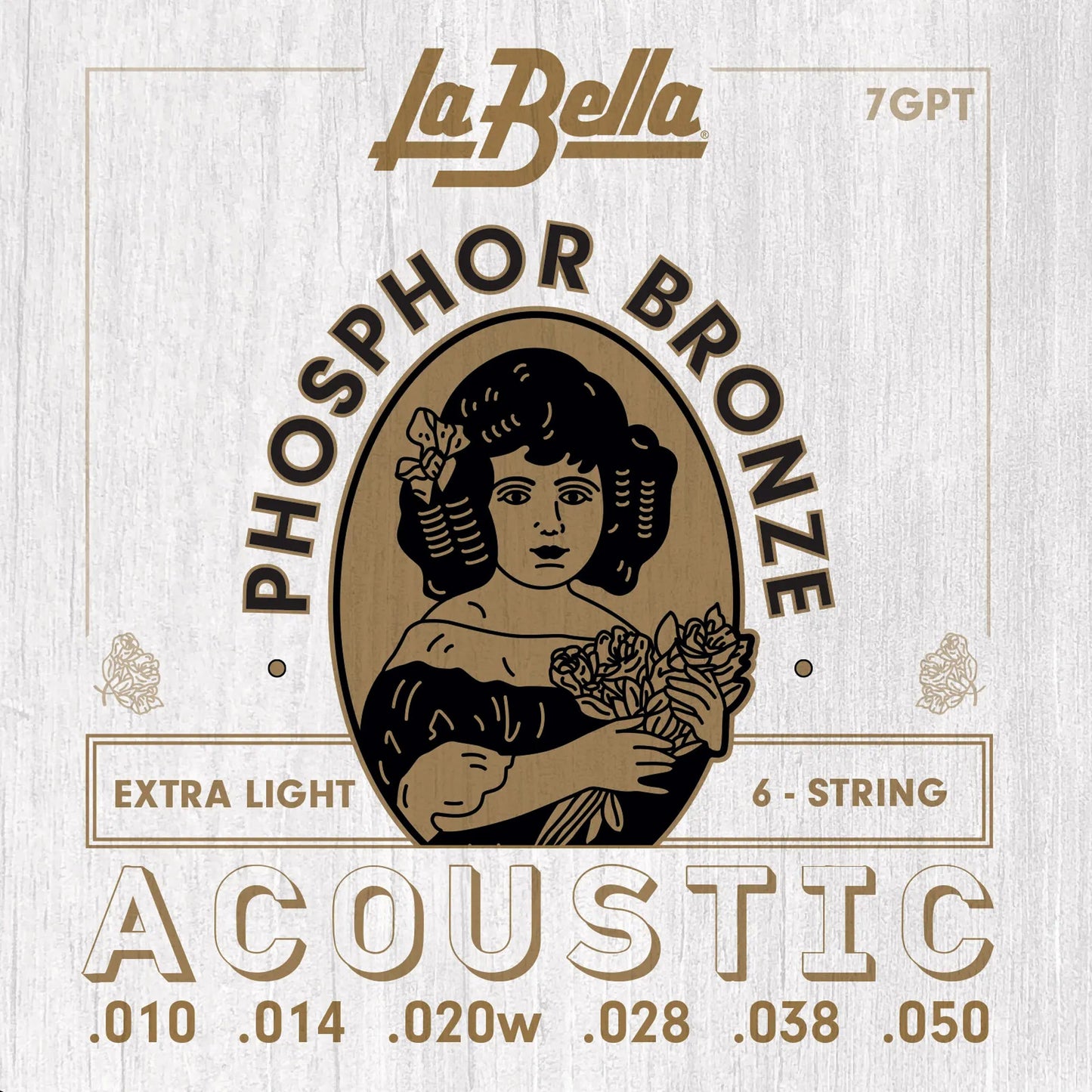 Jeu pour guitare acoustique PHOSPHORE BRONZE, tirant Extra Light (10-14-20-28-38-50)