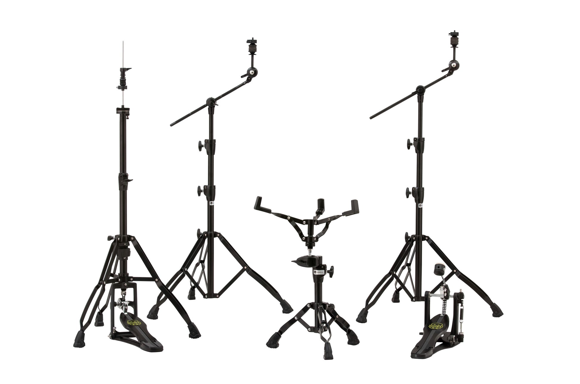 Pack accessoires Armory, pédale charleston, 2 supports cymbale perche, support caisse claire, pédale grosse caisse, noir