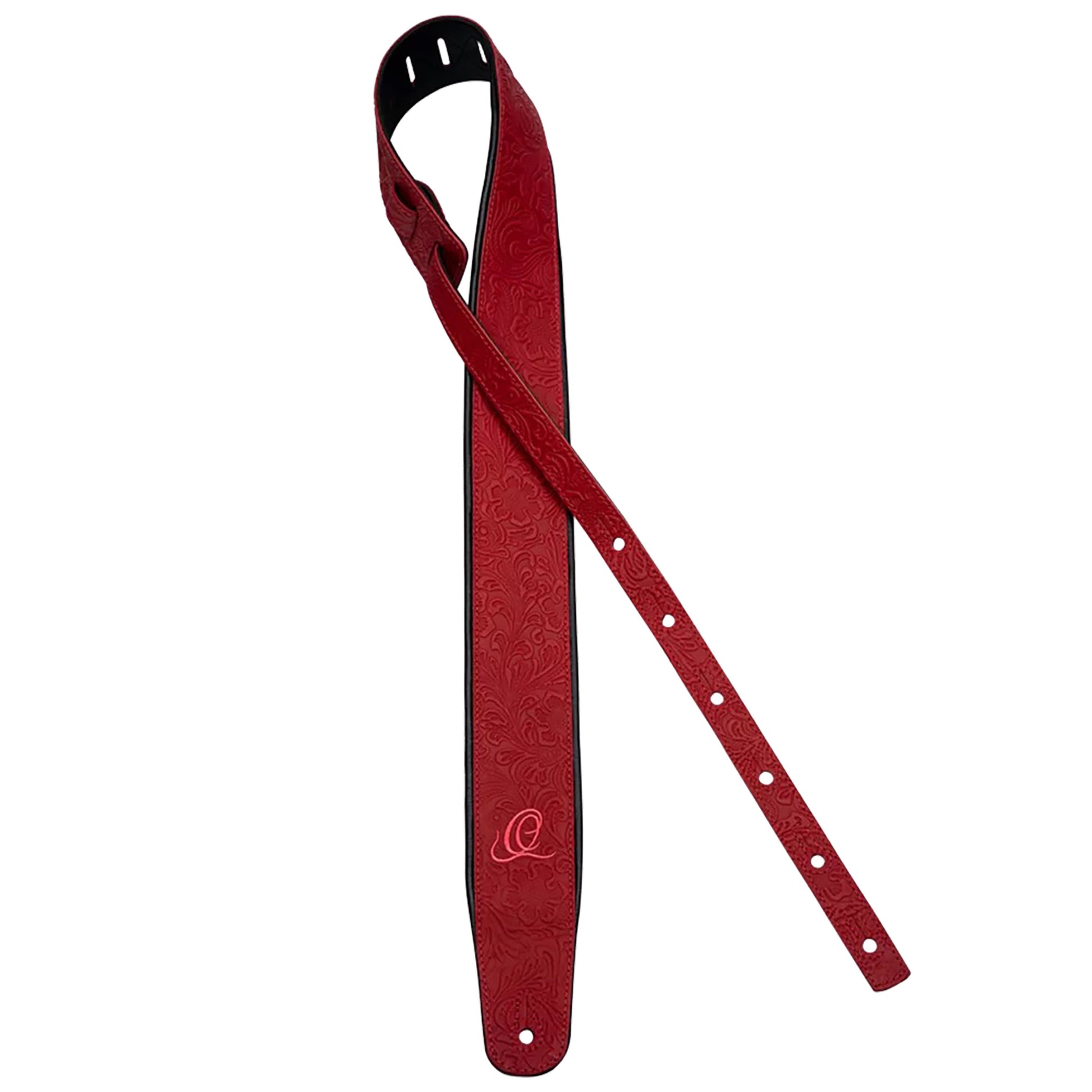 OSBY-3, courroie guitare, série Byzantine, face cuir, dos PVC (vegan), largeur 7 cm, longueur 145 cm, byzantine fire