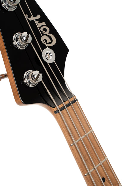 GB-SC4, basse short scale 4 cordes, corps peuplier, humbucker Cort Powersound, préampli Markbass MB-1, yellow crush