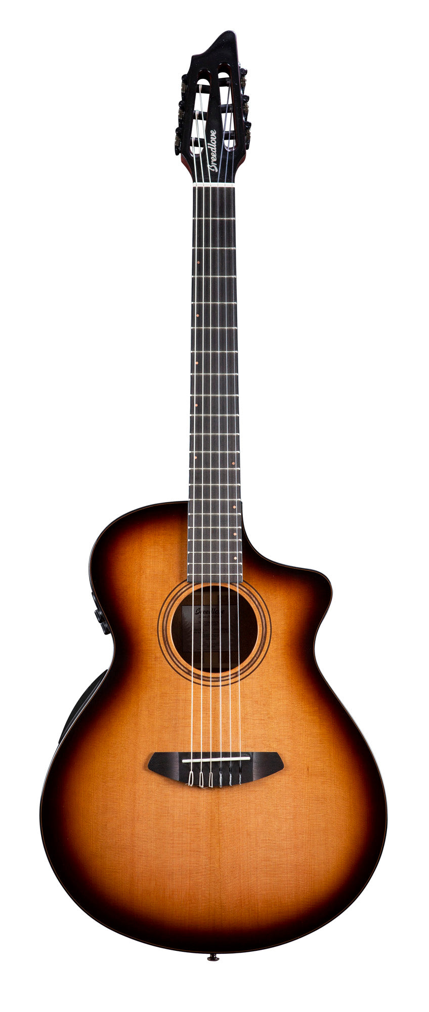 SOLO PRO CONCERT EDGEBURST NYLON CE, pan coupé, table cèdre rouge massif, f/e acajou massif, EQ Fishman Flex Plus-T, étui