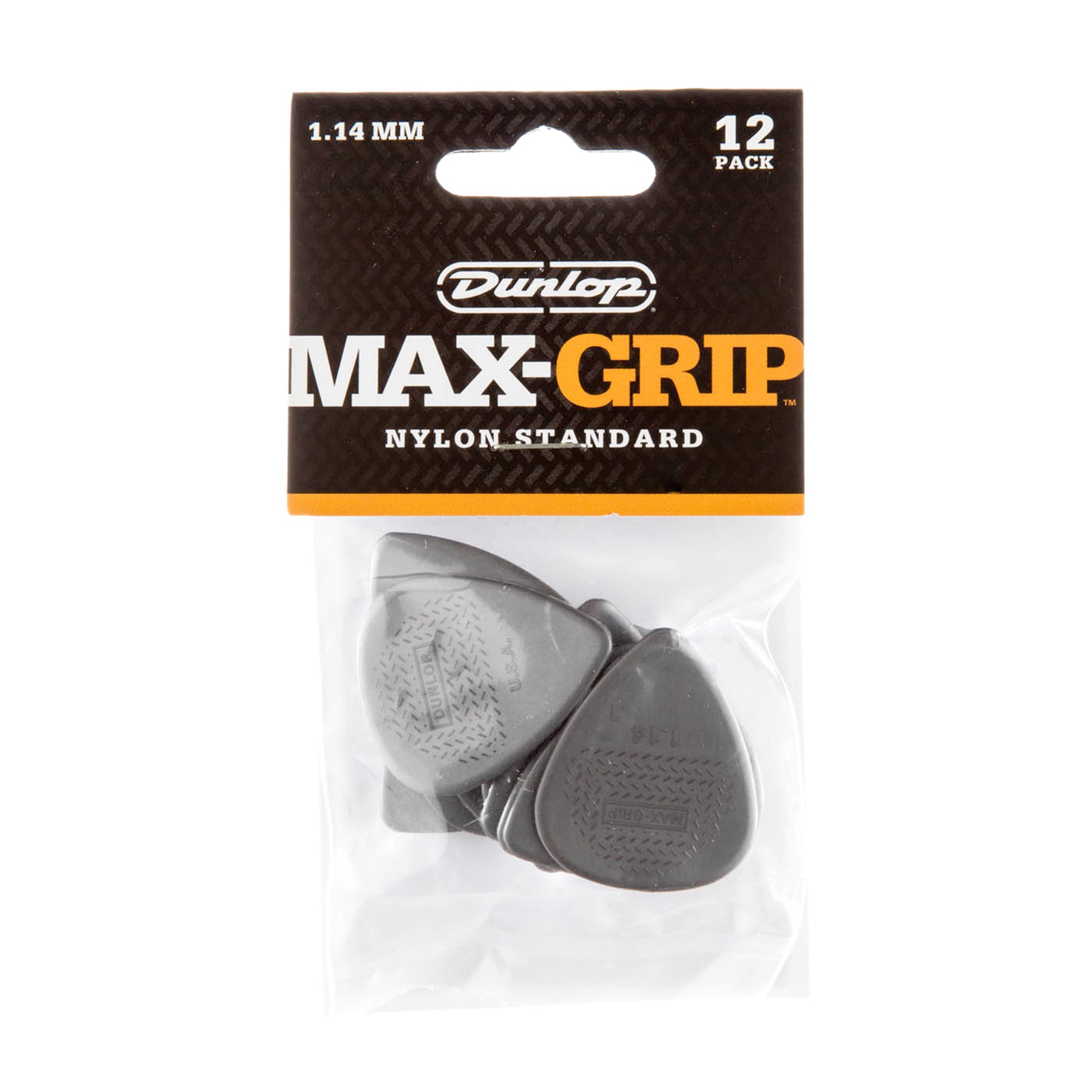 Sachet de 12 médiators Max-Grip 114 (gris foncé)