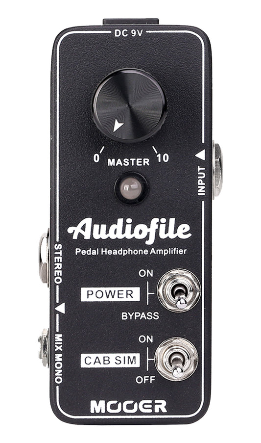 Pédale AUDIOFILE, ampli casque analogique qualité hi-fi, boîtier métal, true bypass, noir