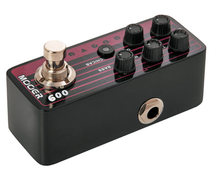 Pédale BLACKNIGHT, préampli numérique type Heavy metal, deux canaux, EQ 3 bandes par canal, noir et violet