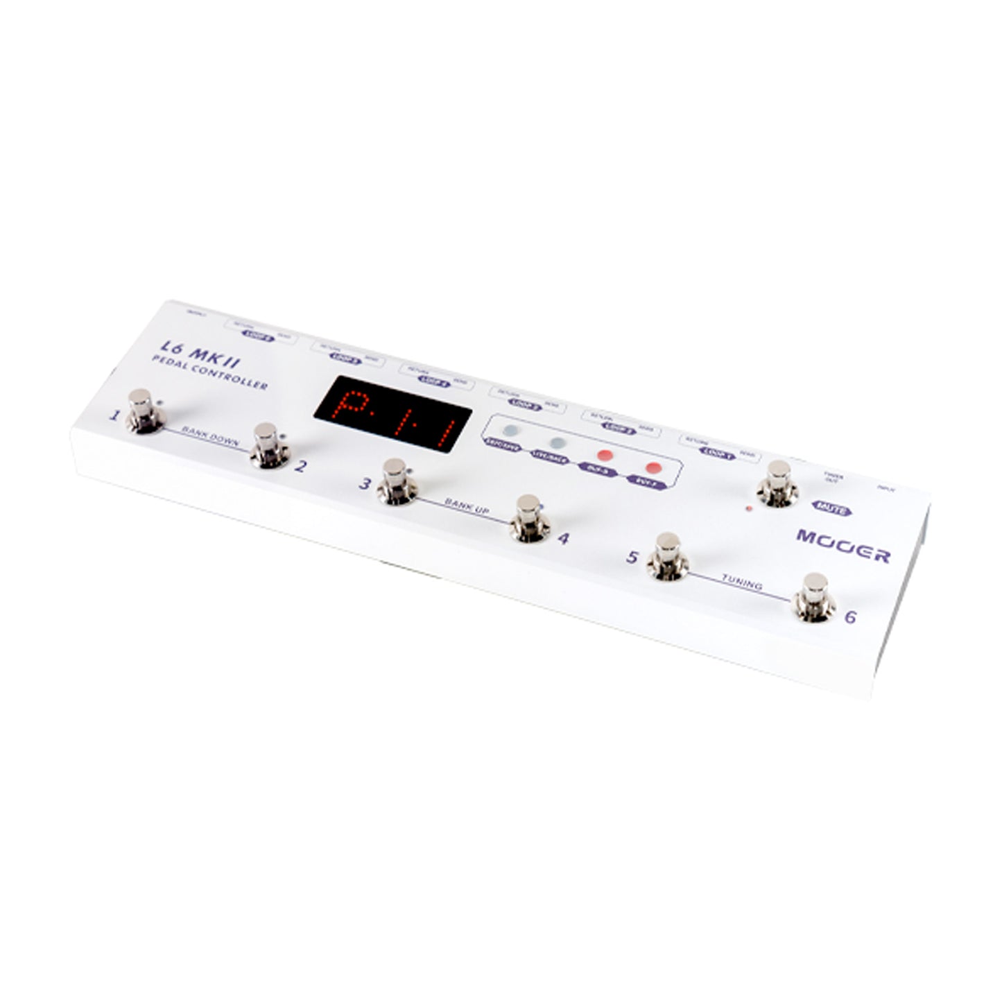 Pédalier de contrôle CONTROLLER L6 MKII, 6 switchs, programmable, 2 modes (Live/Play), 36 presets, 2 buffers, accordeur, blanc