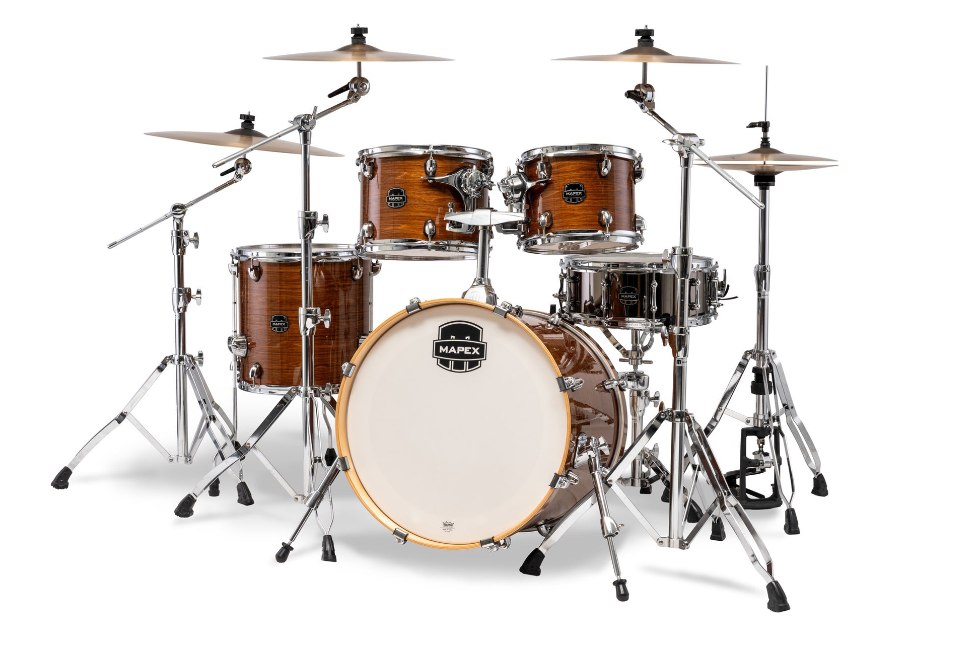 Batterie Mapex Armory fusion 5 fûts, bouleau et érable, sans accessoires, Roasted Chesnut