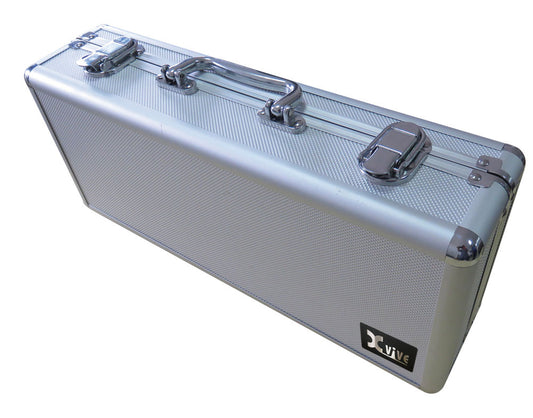 Flight case pour 5 pédales X-VIVE, avec câblages d'alimentation (adaptateur secteur 9V2A optionnel), aluminium