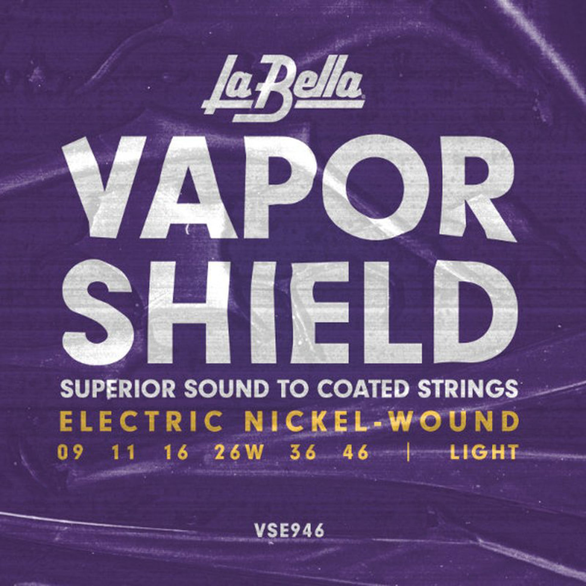 Jeu pour guitare électrique VAPOR SHIELD, Light (9-11-16-26W-36-46), acier plaqué nickel avec traitement ionique