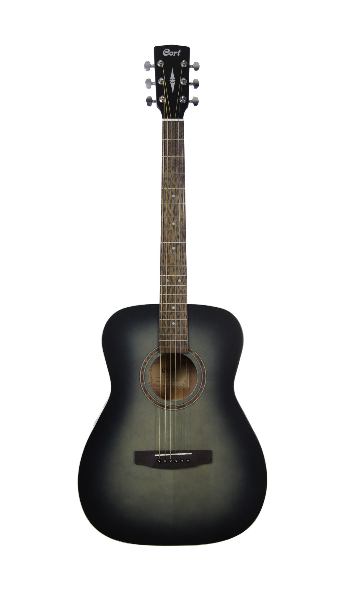 AF550, forme Concert, table épicéa, fond & éclisses acajou, manche acajou, touche & chevalet merbau, noir dégradé pores ouverts