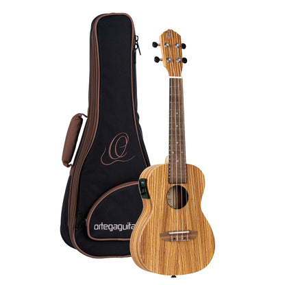 RFU11ZE, modèle Concert, EQ MagusUke, table zebrawood, f/e zebrawood, manche acajou, housse, naturel satiné