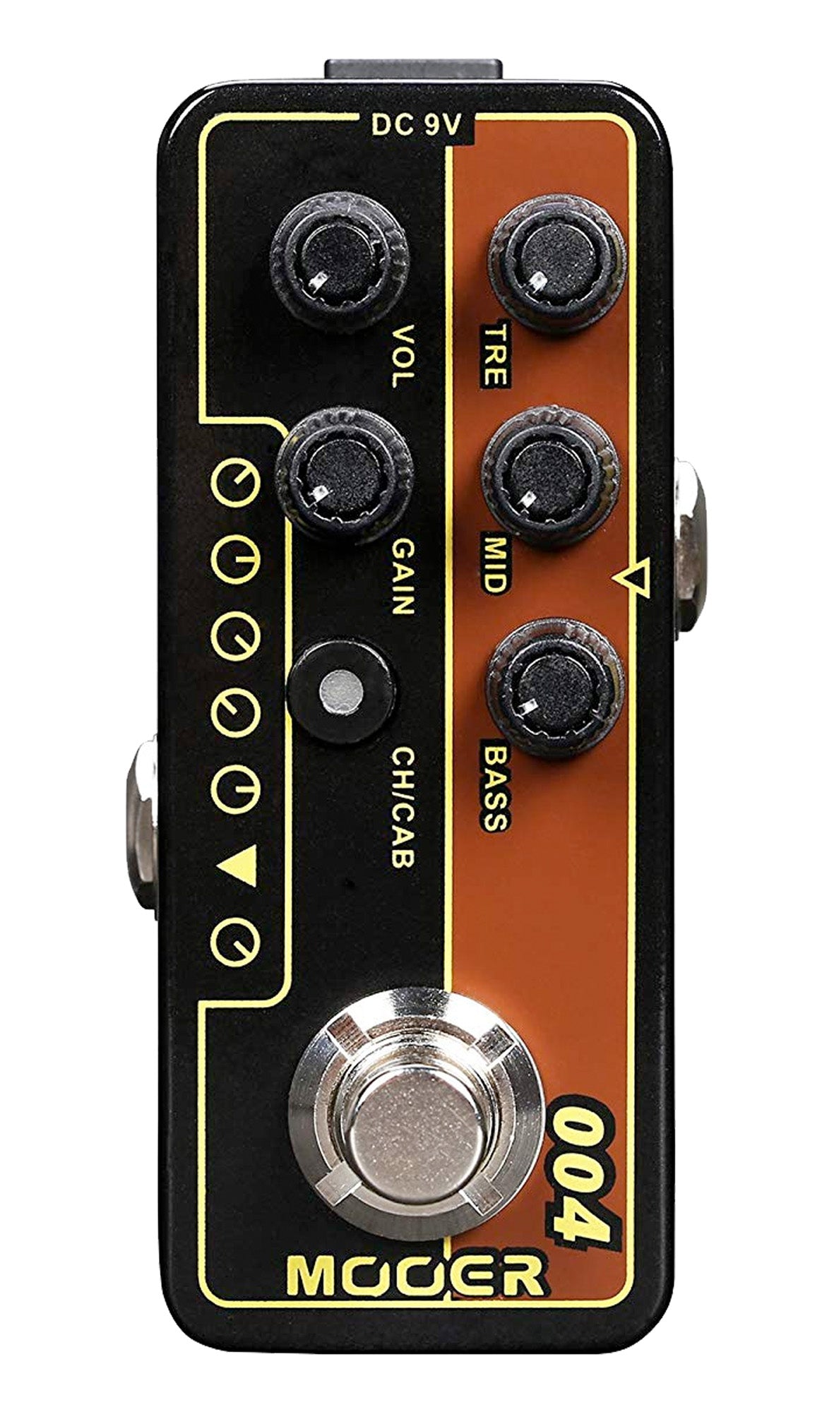 Pédale DAY TRIPPER, préampli numérique type 60's UK combo 30W, deux canaux, EQ 3 bandes par canal, simulation HP, noir et brun