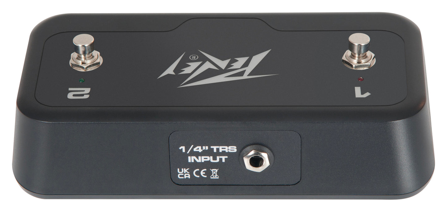Footswitch double compatible avec une large gamme d'amplis Peavey, boutons avec led, finition noir
