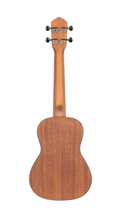 RU5MM, modèle Concert, table sapele avec motif, fond & éclisses sapele, manche acajou, naturel satiné, modèle gaucher