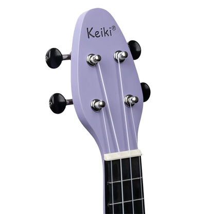 K2-LAF, pack ukulélé Soprano, table agathis, corps ABS galbé, manche okoumé, 12 frettes, accessoires, lavender field satiné