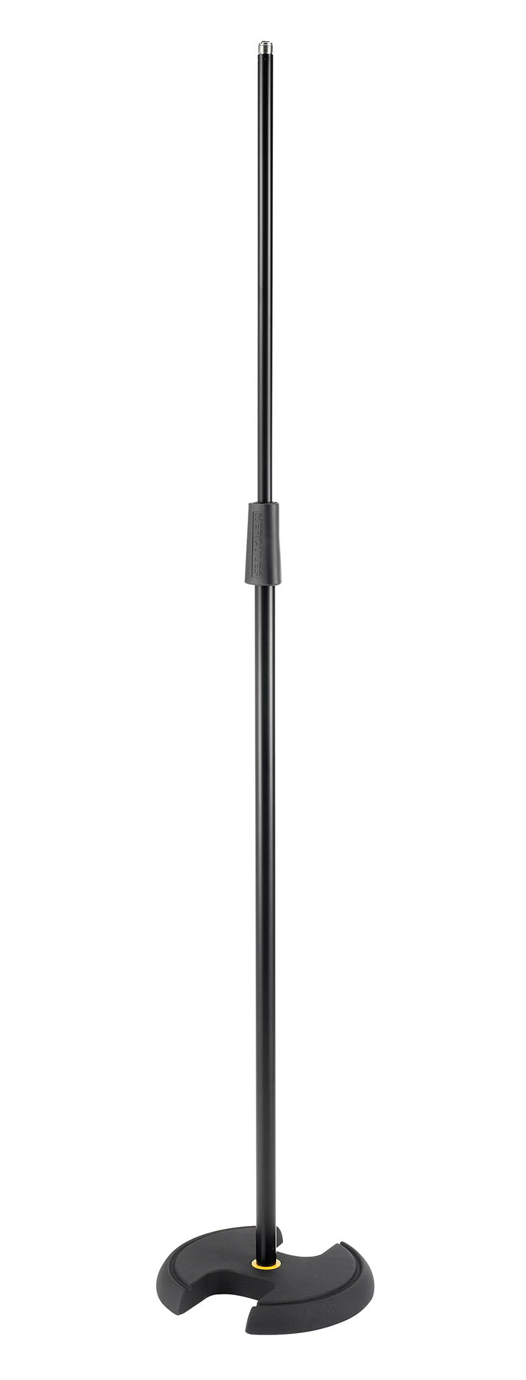 Support droit avec poignée de réglage rapide, léger et robuste, base ronde en H (hauteur: 92 - 168 cm, poids: 3.5 kg)