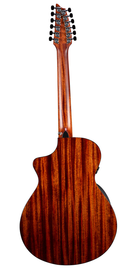 SOLO PRO CONCERT EDGEBURST 12C CE, pan coupé, table cèdre rouge massif, f/e acajou massif, EQ Fishman Flex Plus-T, étui