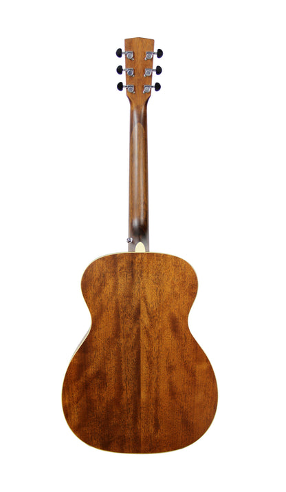 L100-O, forme Orchestra Model, table épicéa massif, fond & éclisses acajou, touche ovangkol, sillet 45 mm, naturel satiné