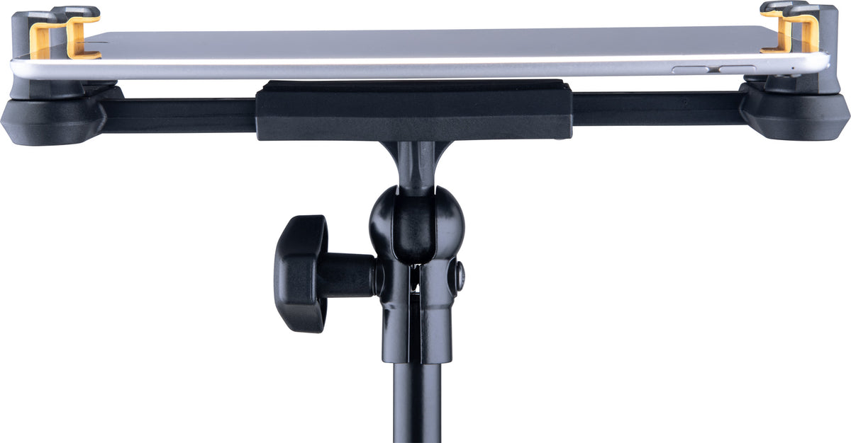 Support pour tablette et smartphone 6.1" à 13", attache pour table et pieds ronds ou carrés jusqu'à 3 cm d'épaisseur, noir