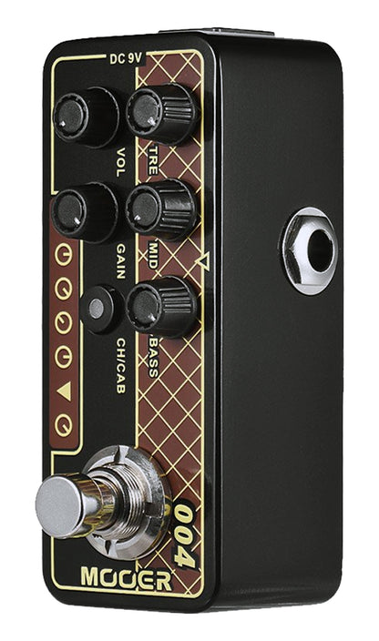 Pédale DAY TRIPPER, préampli numérique type 60's UK combo 30W, deux canaux, EQ 3 bandes par canal, simulation HP, noir et brun