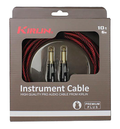 Câble instrument PREMIUM PLUS WAVE Jack/Jack, 6 mètres, noir et rouge