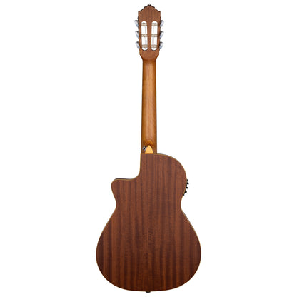 RCE125-34, corps Thinline, pan coupé, EQ Magus X/G, table épicéa, f/e acajou, sillet 45 mm, housse, naturel satiné