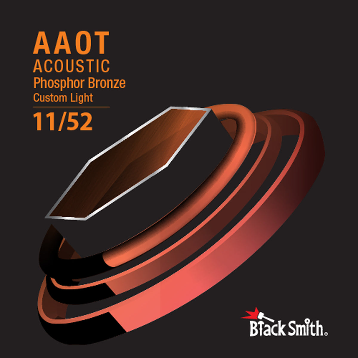 Jeu de cordes"Custom Light" pour guitare acoustique (11-15-22-32-42-52), phosphore bronze, revêtement Micro Carbon AAOT