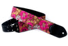 Righton Courroie Guitare Gold Roses Pinck